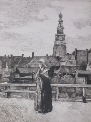 Piet Verhaert - Herinnering aan Zeeland - Ets kopen? Bied vanaf 50!