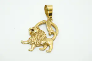 30 - Mooi gedetailleerde 14Krt gouden zodiac sterrenbeeld Leeuw hanger kopen? Bied vanaf 330!