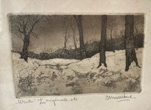Cor van der Woerd - Ets Winter landschap kopen? Bied vanaf 1!