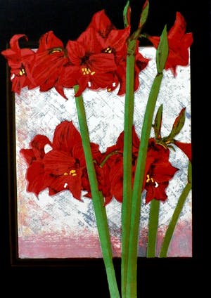 Joost Minnigh - zeefdruk: Amaryllis in spiegelbeeld - 1997 kopen? Bied vanaf 49!