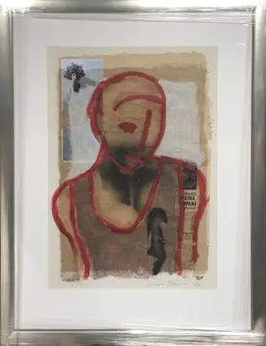 Casper Faassen - In gedachten - zeefdruk/collage - 2003 kopen? Bied vanaf 275!