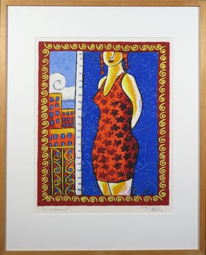 Jacques Tange - Zeefdruk, Summerdressed - Ingelijst kopen? Bied vanaf 70!