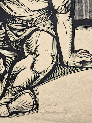 Gerard Gaudaen - Jaren 50 gemengde techniek collage - "schandaal"- potloodgesigneerd kopen? Bied vanaf 31!