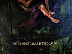 Niet of onleesbaar gesigneerd - Indrukwekkend groot impressionistisch Olieverf op metaal "Midzomernachtsdroom" kopen? Bied vanaf 10!
