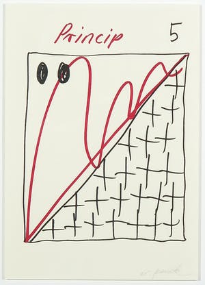 A.R. Penck - Zeldzame litho, Princip 5 kopen? Bied vanaf 1!