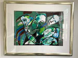 Lucebert - Groot formaat gouache verkocht voor € 2450!