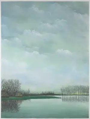 Ted Licht - Pasteltekening, Landschap - Ingelijst (Groot) kopen? Bied vanaf 50!