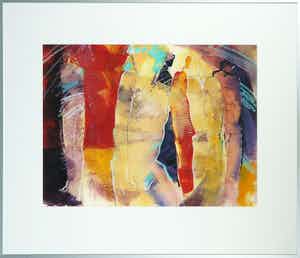 Marjan Nagtegaal - Gemengde techniek op papier, Zonder Titel - Ingelijst verkocht voor € 35!