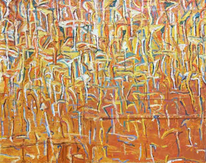 Theo Kuijpers - Australia, olieverf en collage op doek kopen? Bied vanaf 1000!