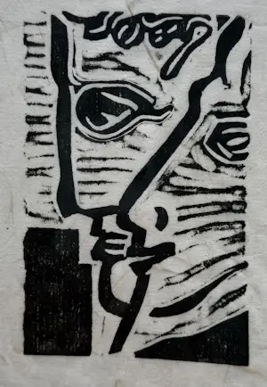 Diederick van Kleef - handgesigneerde linosnede | 'Zonder titel' | 1992 (TWEELUIK) kopen? Bied vanaf 20!