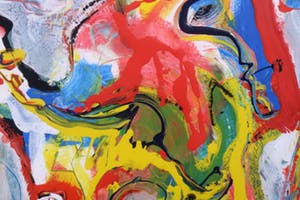 Jan te Wierik - Acryl op papier, Zonder titel - Ingelijst kopen? Bied vanaf 700!