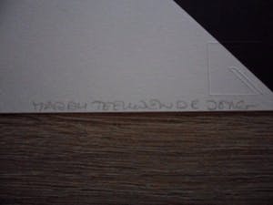 Marry Teeuwen-de Jong - Wit vierkant, diagonaal gedeeld - Gesigneerde zeefdruk kopen? Bied vanaf 10!