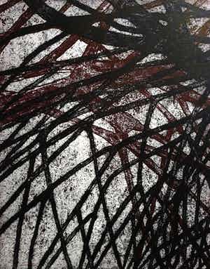 Jo Gaebler - Abstracte compositie, aquatint ets verkocht voor € 50!