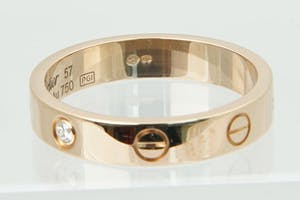 2015 - originele CARTIER 18kt rosé-goud "love collection" screw ring mt diamant kopen? Bied vanaf 430!