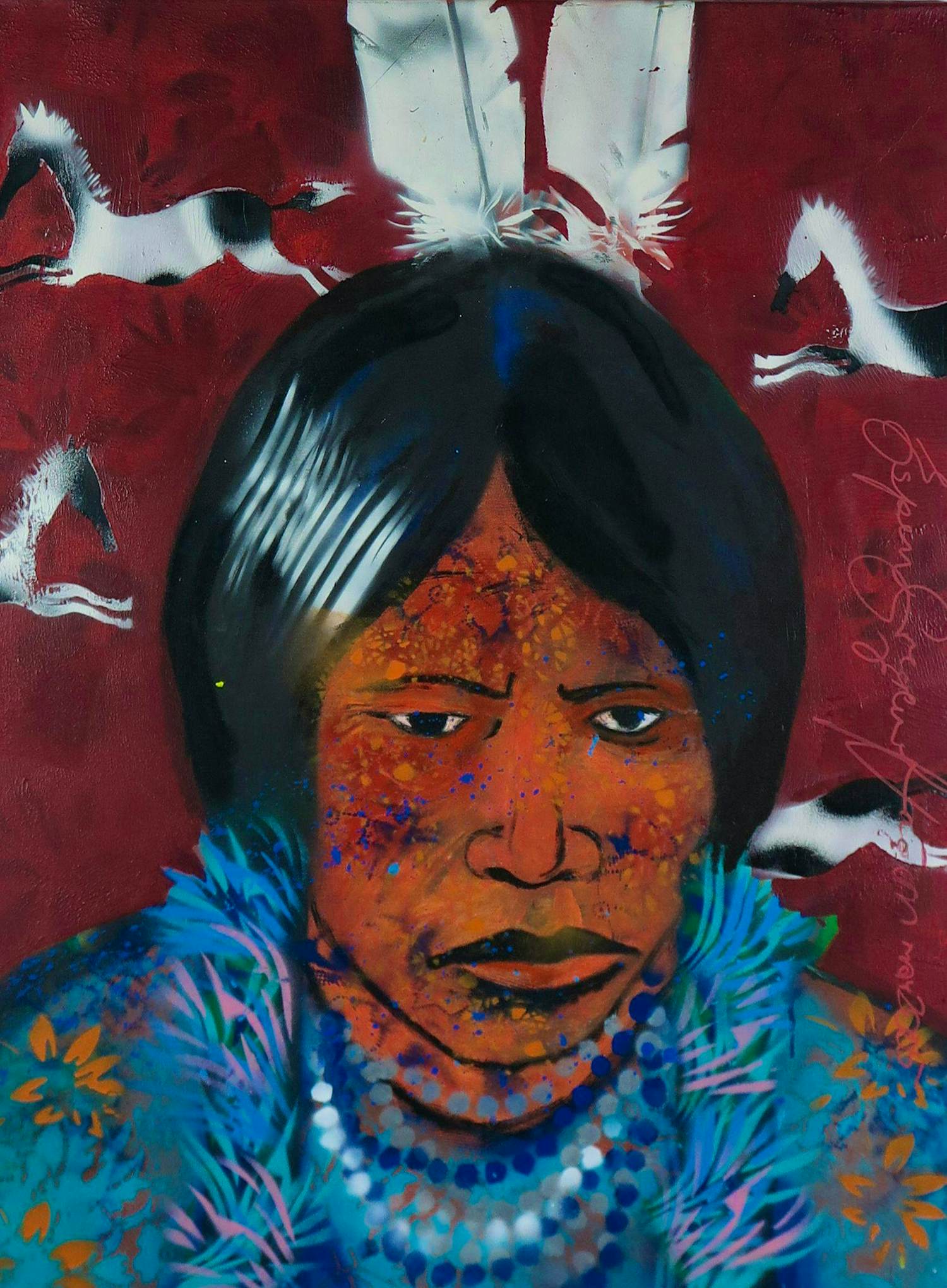 Espen Hagen - Acryl op doek, Zonder titel verkocht voor € 250!