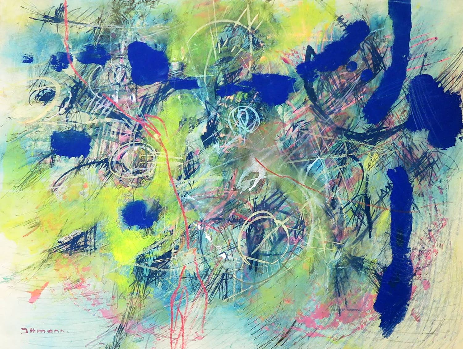 Hans Ittmann - Gemengde techniek op papier, Zonder titel verkocht voor € 120!