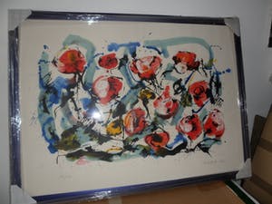 Nic Jonk - Zeefdruk, Roses - Ingelijst (Groot) kopen? Bied vanaf 100!