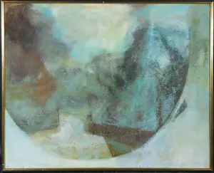 Anna Eickholt - Olieverf op doek, Abstract in blauw - Ingelijst kaufen? Bieten Sie von 50!