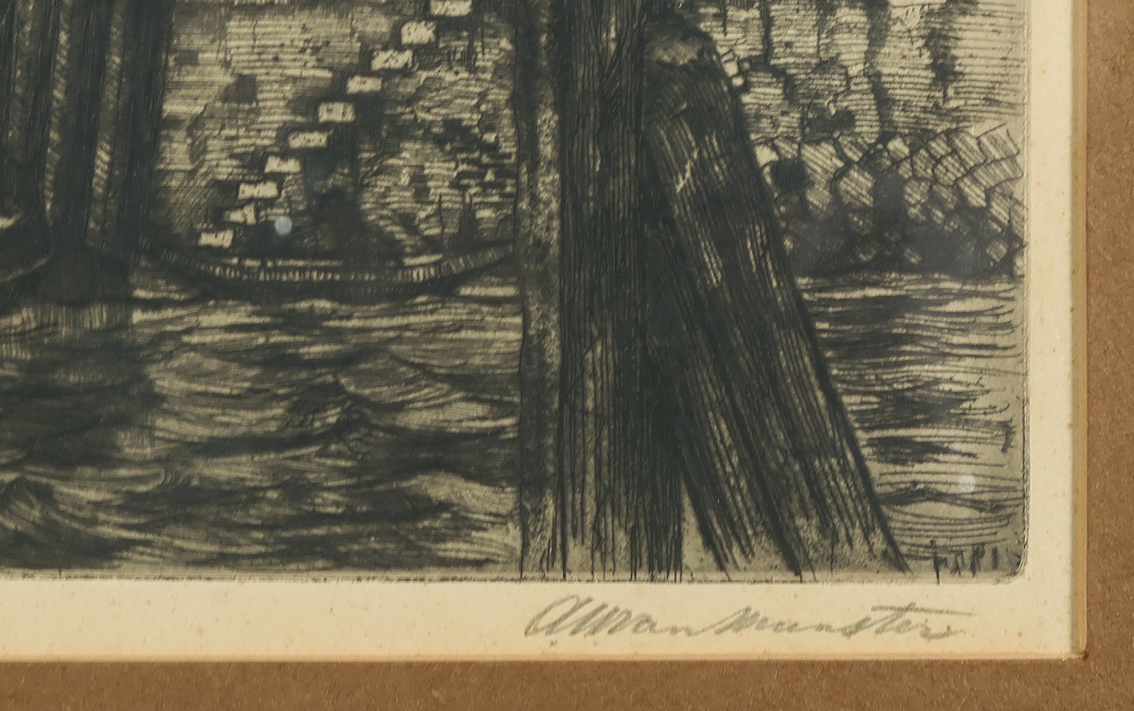 A.W. van Munster - Ets, Koningshaven - Ingelijst kopen? Bied vanaf 1!