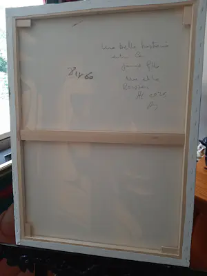 Patricia Kleyman - Acryl op doek. Titel,Une belle Histoire entre la Jeune fille Nue et le Poisson kopen? Bied vanaf 160!