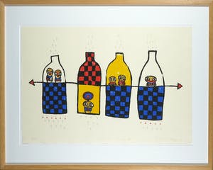 Toyin Loye - Zeefdruk, Moving space II - Ingelijst kopen? Bied vanaf 50!