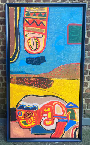 Corneille - Terragrafie op doek Lente in de woestijn 1960 Editie van 60 ex. Met certificaat kopen? Bied vanaf 1200!