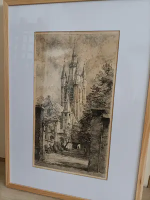 Willem Gerard Hofker - Prinsenhof en Oude kerk te Delft kopen? Bied vanaf 10!