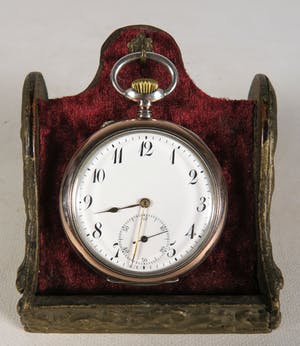 IWC - (Rosé verguld) zilver, Zakhorloge met houder en stamboekje kopen? Bied vanaf 850!