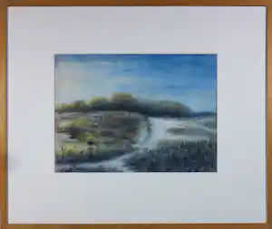 Jan van der Veer - Aquarel op papier, Waterleidingduinen III - Ingelijst verkauft für € 40!