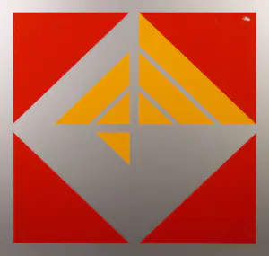 Cyril Lixenberg - Zeefdruk op dibond, Geometrische compositie kaufen? Bieten Sie von 50!