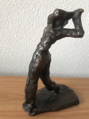 Brons (Onbekend) - Prachtig massief beeld van een golfspeler in actie kopen? Bied vanaf 35!