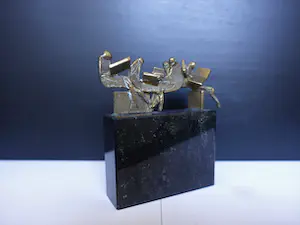 Eric Claus - de Krantlezers in brons kopen? Bied vanaf 150!