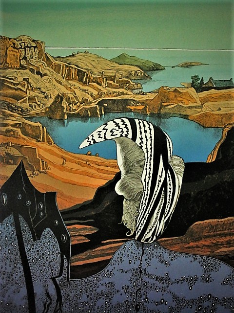 Josef Liesler - Tsjechisch Surrealist - "arcadisch kustlandschap" gesigneerd kopen? Bied vanaf 1!