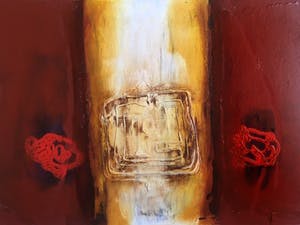 Hans Vanhorck - abstract - acryl op geprepareerd papier, ingelijst kopen? Bied vanaf 1!