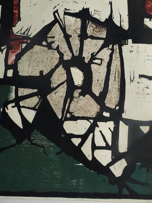 Fon Klement - Houtsnede, Watermolen – ingelijst – 1961 – oplage 24 kopen? Bied vanaf 75!