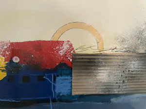 Theo Koster - Zeefdruk op geschept papier Nr. 85 - Paysage I - Ingelijst (Groot) kopen? Bied vanaf 70!