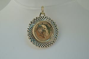 1619 - Geel gouden munthanger kopen? Bied vanaf 350!