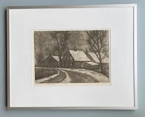 Frans Verpoorten - Ets - ingelijst - winterlandschap - gesigneerd - 4/25 kopen? Bied vanaf 40!