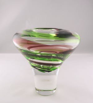 Gerard Thomassen - Glas, serica vaas met kleurslingers voor Royal Leerdam kopen? Bied vanaf 1!