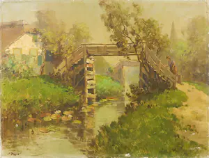 AcheterJan Simon Knikker (jr.) - Olieverf op doek, Bruggetjes in Giethoorn? Enchérissez de 85!