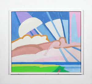 Paul Overhaus - Olieverf op doek, Zonnestralen - Ingelijst verkocht voor € 90!