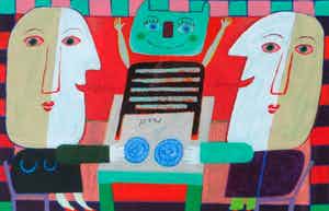 Wouter Stips - Kleurenzeefdruk EN IK VAN JOU POES Handgesigneerd. verkocht voor € 145!