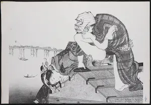 Aat Veldhoen - Rotaprint, Kopie naar Japanse prent (Kunisada) kopen? Bied vanaf 40!