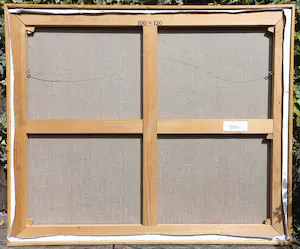 Hans Leyerzapf - Een buiging van 45 graden, olieverf op doek (ingelijst, groot!) kopen? Bied vanaf 1250!