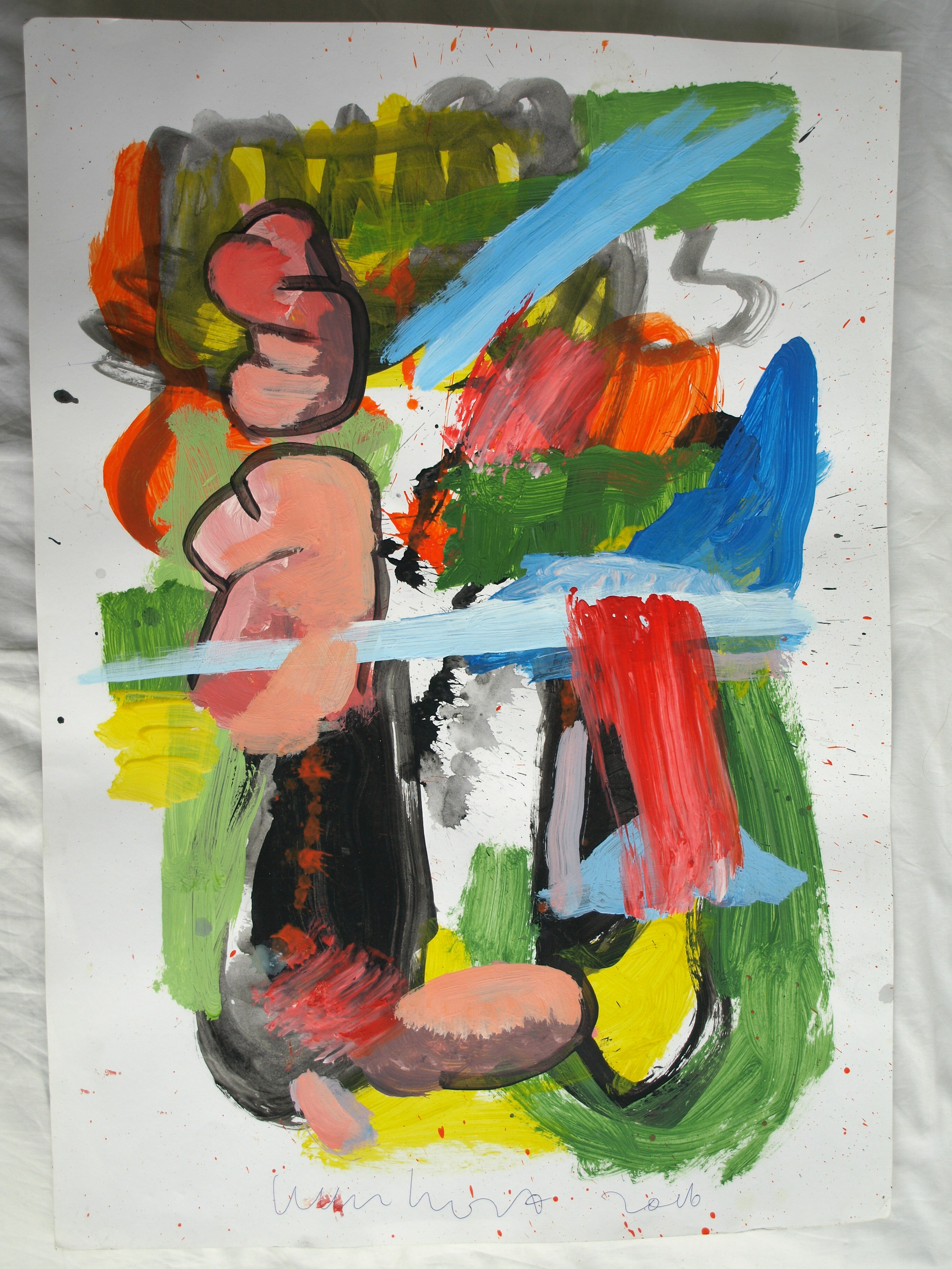 Peter Klashorst - Acrylverf op papier - Landschap - 2016 kopen? Bied vanaf 50!