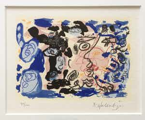 Kees Salentijn - abstracte zeefdruk - ingelijst verkocht voor € 1!