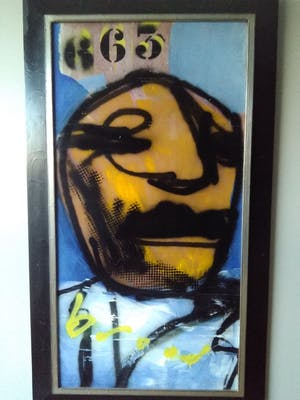 Herman Brood - schilderij, kop 663, ingelijst + HB-M certificaat kopen? Bied vanaf 3450!