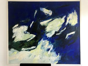 Charlotte Molenkamp - Olieverf op doek, Zonder titel - Ingelijst houten witte lijst (Zeer groot) kopen? Bied vanaf 1950!