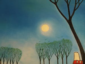 Toon Tieland - Handgesigneerde prent , “Volle Maan” - ingelijst – ca 1990 kopen? Bied vanaf 1!