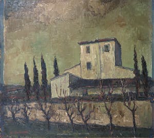 John ter Reehorst - Olieverf op paneel, Huis in Italië kopen? Bied vanaf 40!